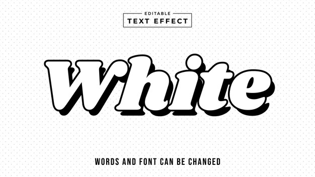 White editable text style effect