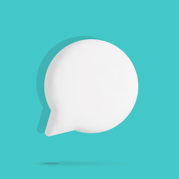white empty space round shape speech bubble 3d vector concept design.  new message notification