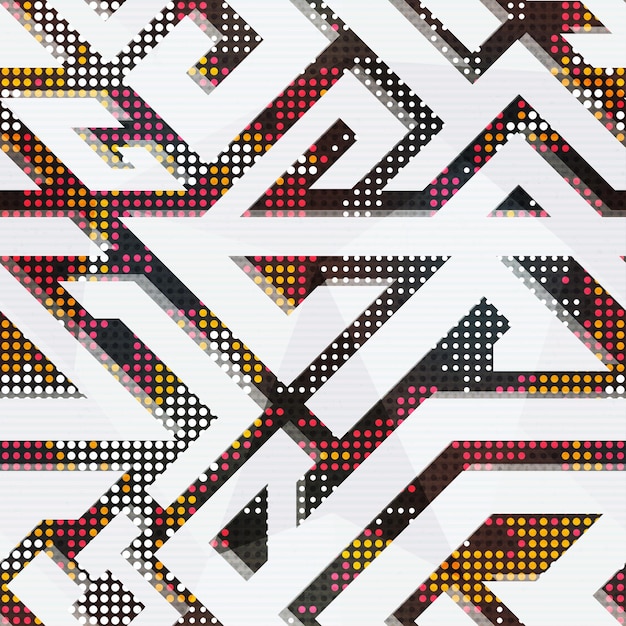 White geometric seamless pattern vector eps 10