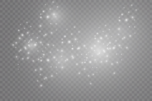 white glowing light effect isolated on transparent background. shining flare. magic glitter dust particles. star burst with sparkles. vector illustration