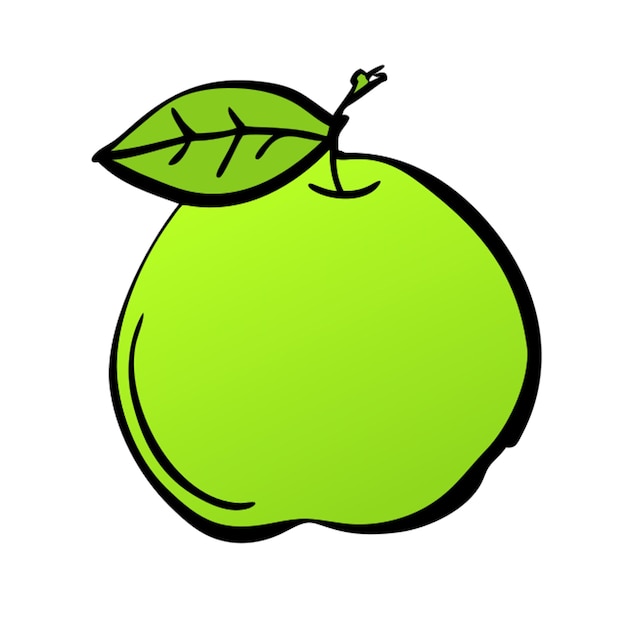 white guava in bigger leaf and add some creased icon doodle fill