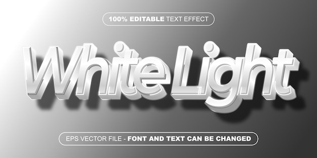 White light 3d editable text effect