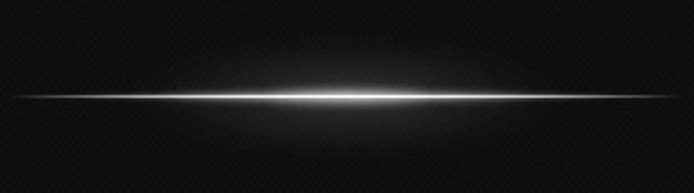 White neon stripes or light flash Laser beams horizontal beams Beautiful light reflections Glowing stripes on a black background