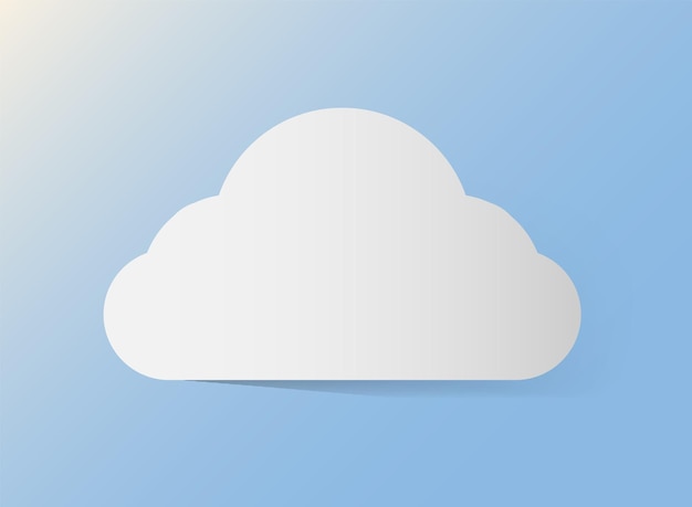 White paper cloud in flat style with shadow