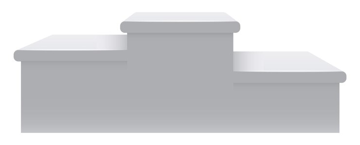 Vektör white pedestal stage mockup realistic blank stand