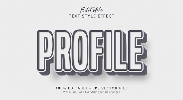 white profile text style effect editable text effect