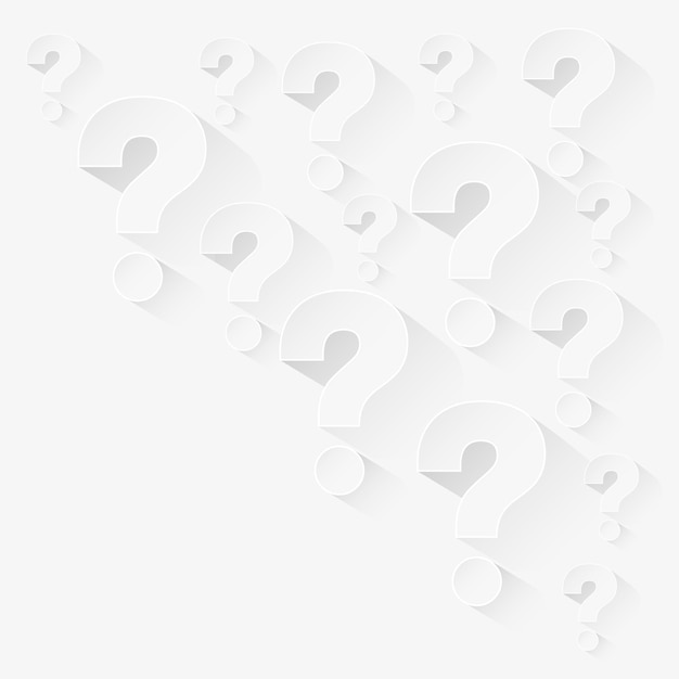 White question mark background in minimal style Vector random white 3d question marks background