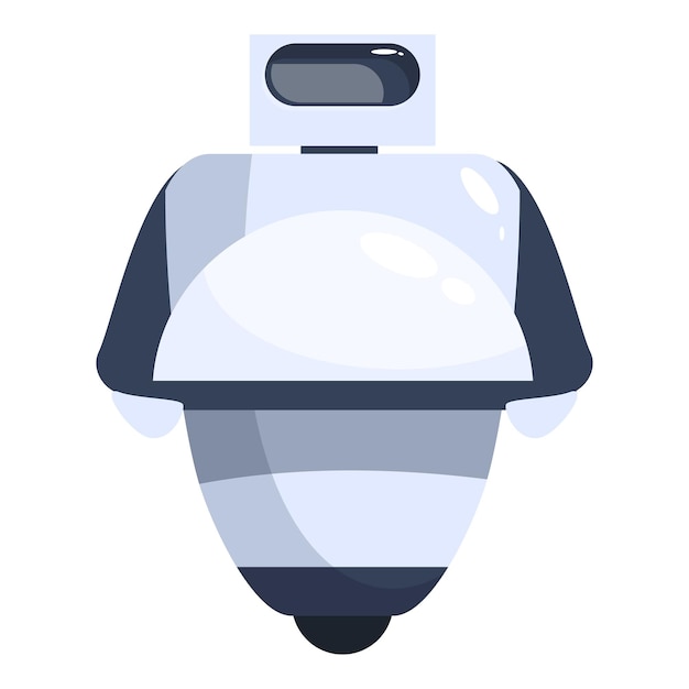 White robot standing with arms down