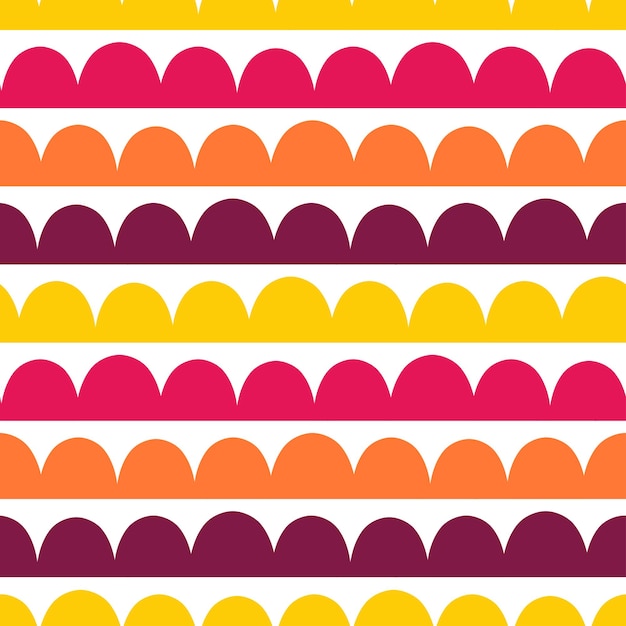 White seamless pattern with colorful abstract waves.