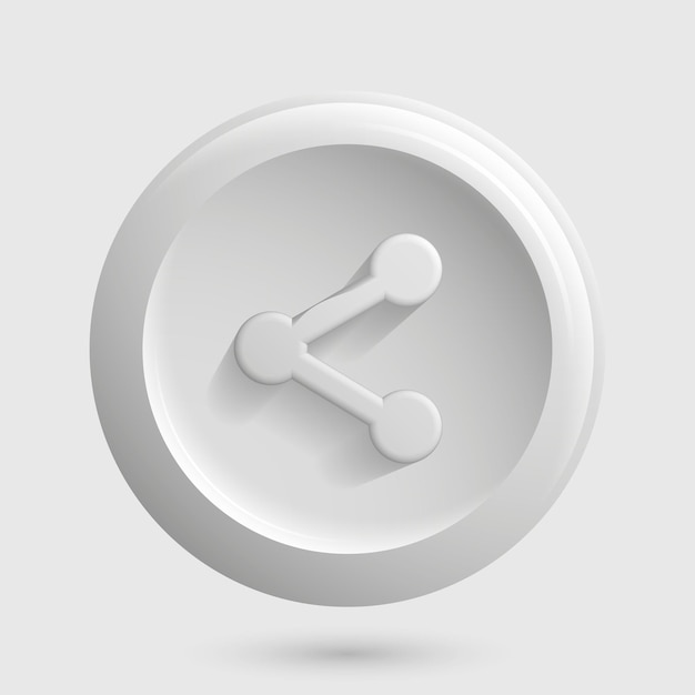 White Share Net Icon Round Isolated Element Vector illustration