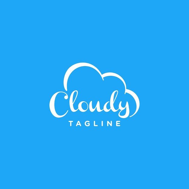 White Wordmark From The Word Cloudy Logo Design Word Cloudy With White Cloud Arch Logo Design
