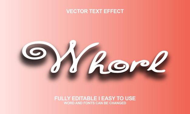 whorl editable font vector text effect