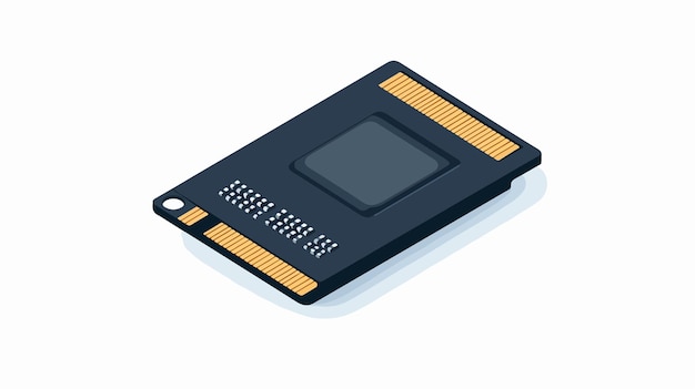 Wide angle view of centered micro SD data memory technology