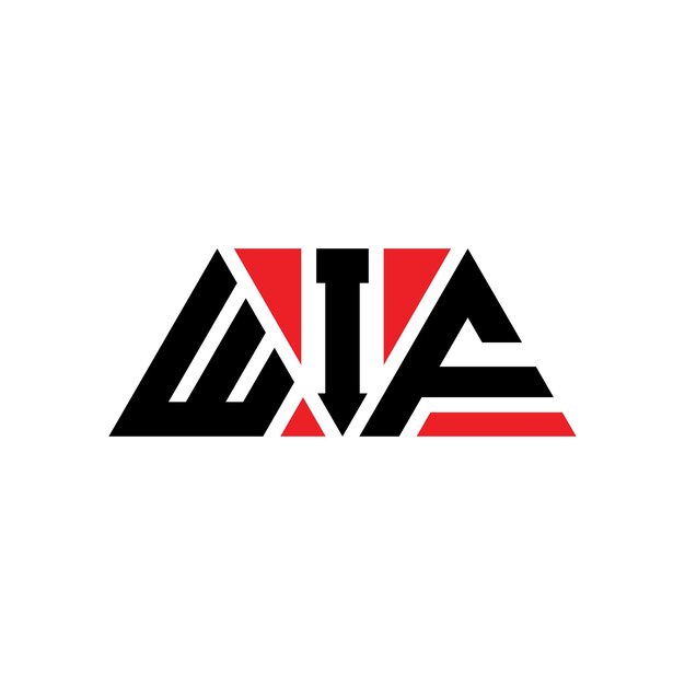 WIF triangle letter logo design with triangle shape WIF triangle logo design monogram WIF triangle vector logo template with red color WIF triangular logo Simple Elegant and Luxurious Logo WIF