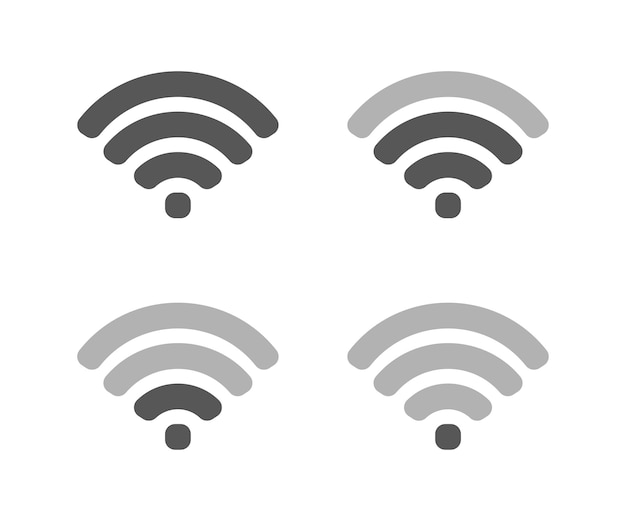 Wifi icon set with different signals vector