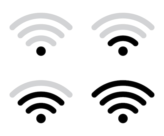 wifi icons set with level vector