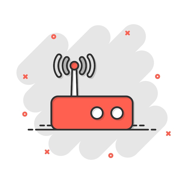Wifi router icon in flat style Broadband vector illustration on white isolated background Internet connection business concept