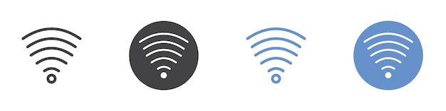 Wifi Signal icon Flat art in black and white isolated
