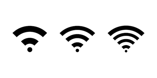 WiFi vector symbol Internet connection sign Wireless icon WiFi illustration set