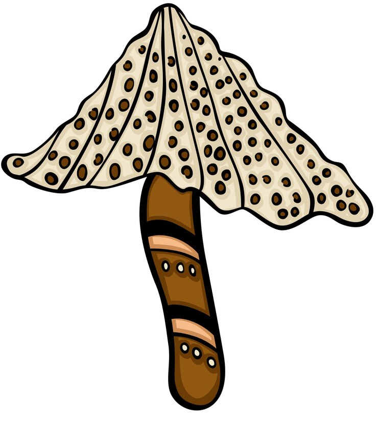 Vektör wild mushroom cartoon drawing style