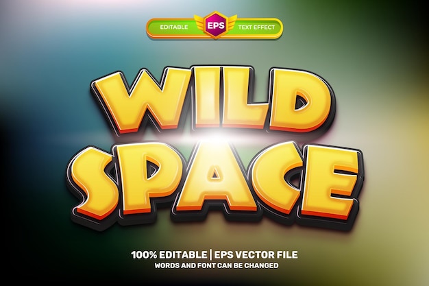 Wild space comic cartoon movies Bold 3D Editable text Effect Style