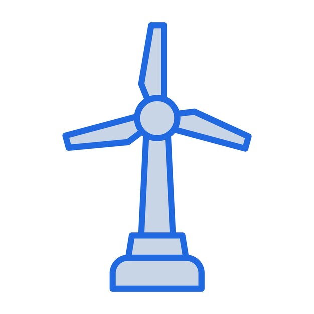 Wind Power Blue Tone Illustration