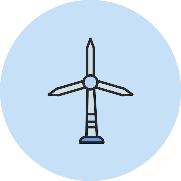 Windmill Flat Illustration