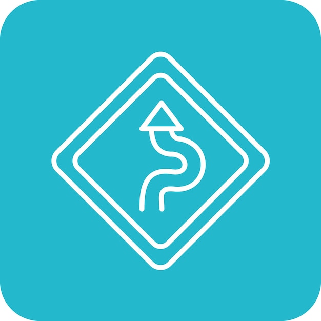 windy road icon vector image can be used for map and navigation