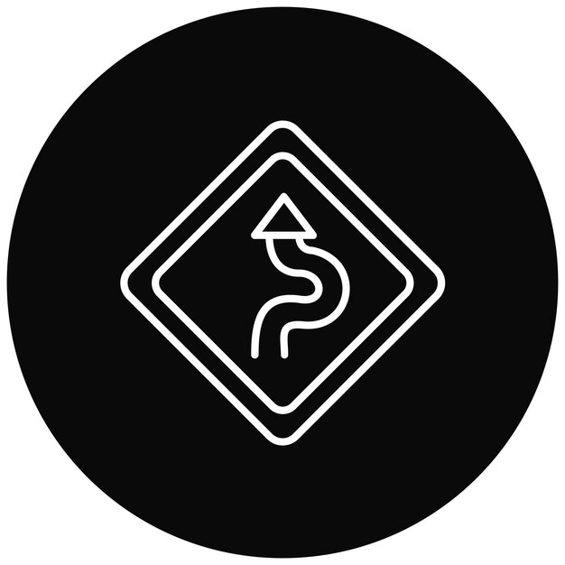 windy road icon vector image can be used for map and navigation