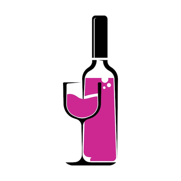 Wine icon logo design vector