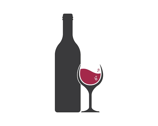 wine logo icon vector illustration design template