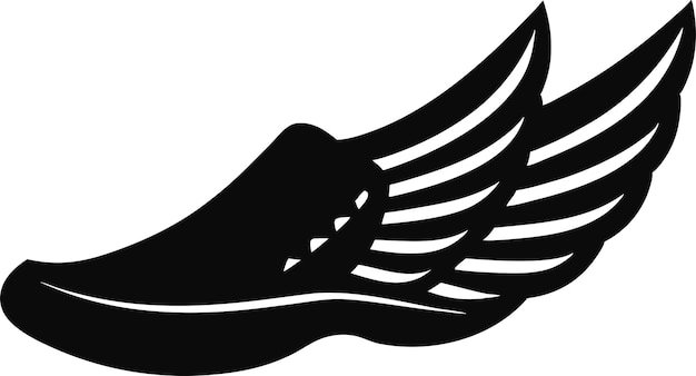 Winged Track Shoe Art Speed amp Athletic Design Illustration