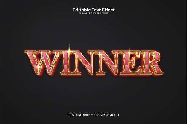 Winner editable text effect in modern trend style Premium Vector