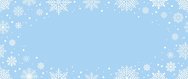Winter background with snowflakes and snow
