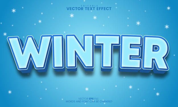 winter creative 3d text effect