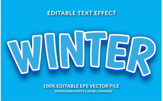 Winter editable text effect