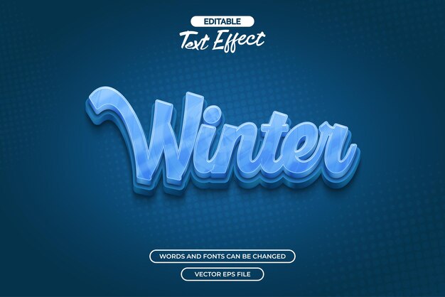 Winter editable text effect