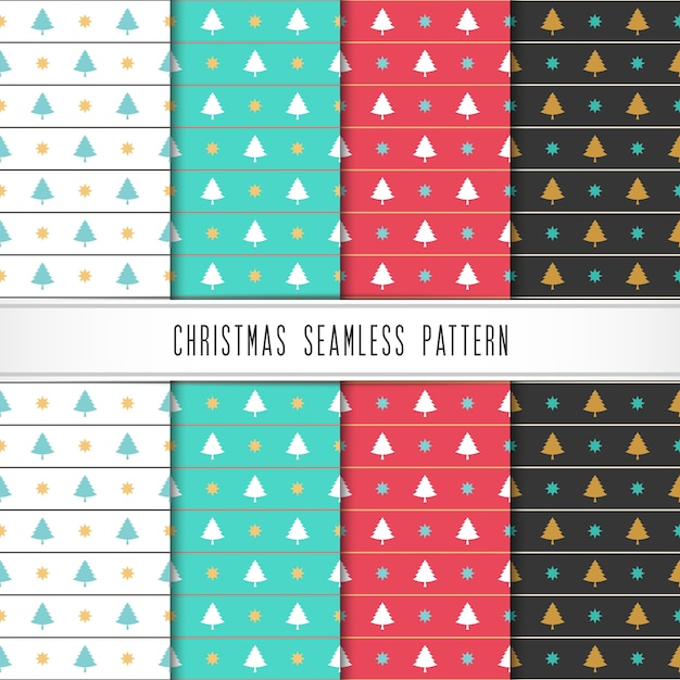 winter holiday pattern with snowflake and tree.