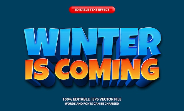 Winter is coming text effect