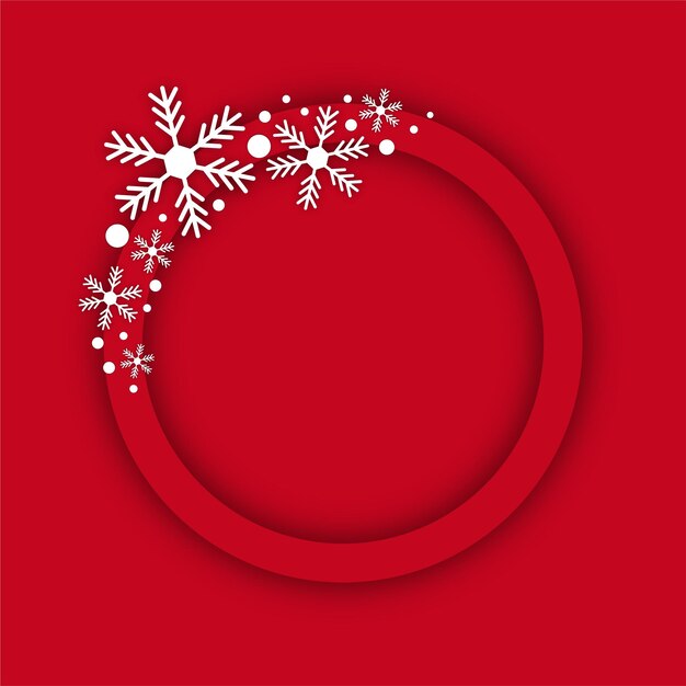 winter new year and xmas circle frame with snowflakes