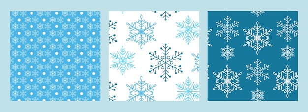 Winter seamless pattern with snowflakes Seamless holiday patterns