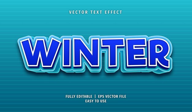 Winter Text effect, Editable Text Style