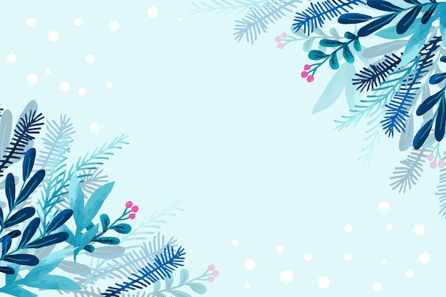 winter wallpaper made with watercolors