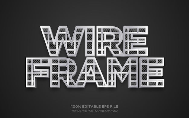Wire Frame editable text style effect