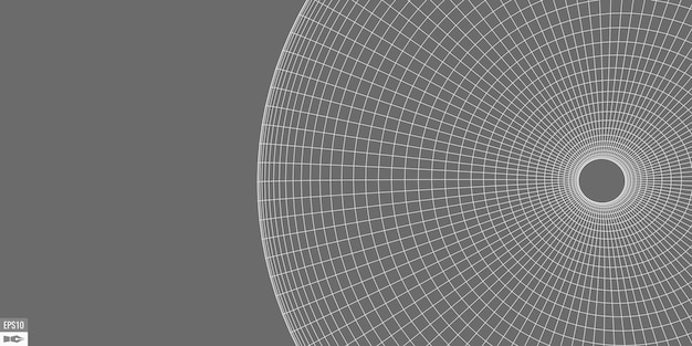 Wireframe-landskab på hvid baggrund Abstrakt geometrisk vektor-teknologibaggrund 3D-vektor digital baggrund
