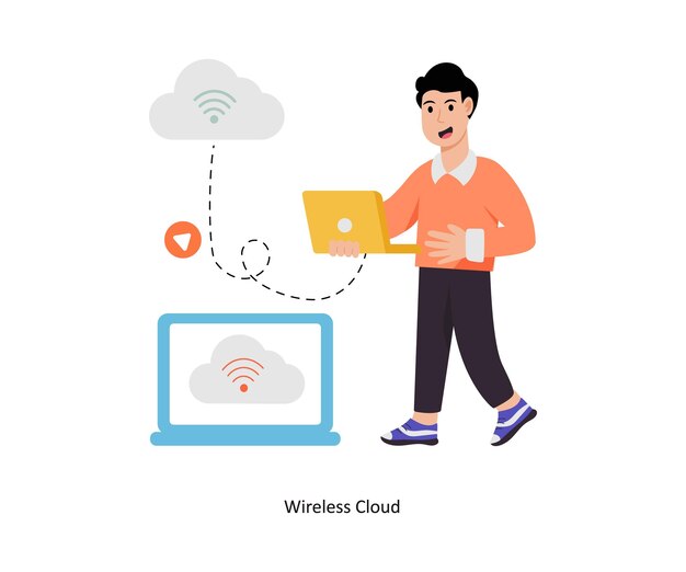 Wireless Cloud Vector illustration EPS 10 file