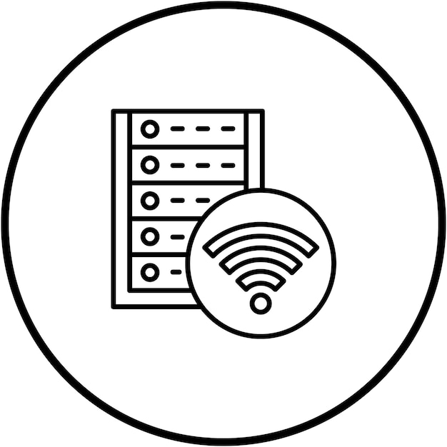 wireless database icon vector image can be used for web hosting