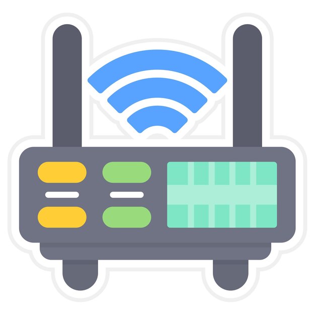 Wireless Modem Flat Illustration