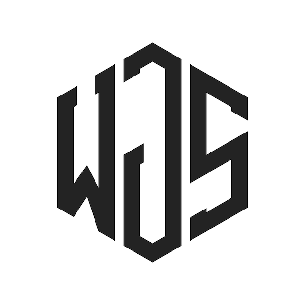 WJS Logo Design Initial Letter WJS Monogram Logo using Hexagon shape