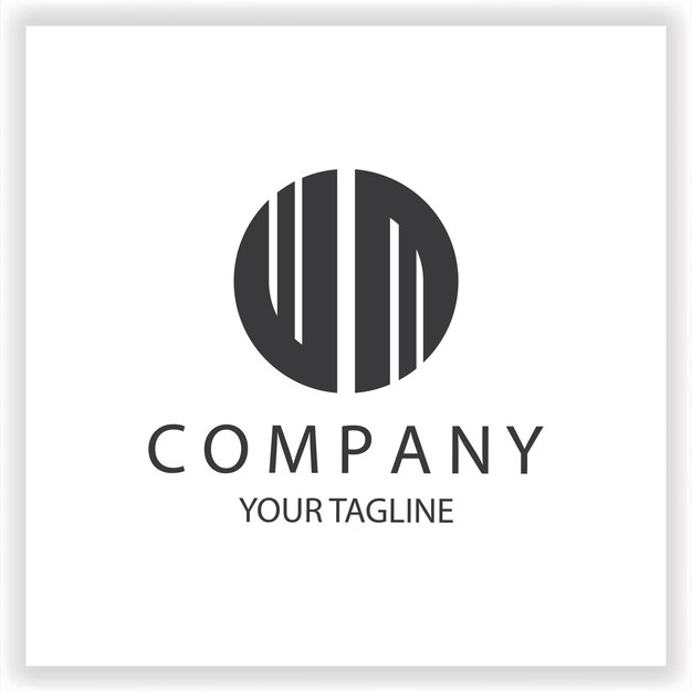 WM Logo monogram simple and modern circle black colour design template premium elegant vector eps 10